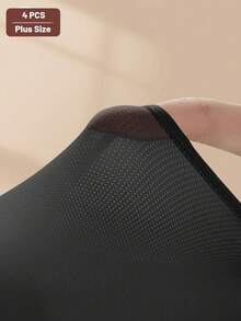 MIOTAN 4条装加大码女士透气网眼三角内裤，防漏、吸湿排汗 - 黑色 - 查看 6