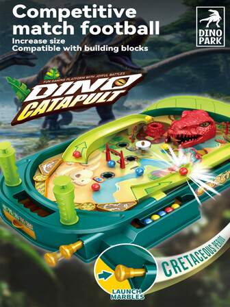 Dinosaur Pinball Game Machine, Shooting, Challenge, Competition, Scoring, Target Shooting, Interactive Toy For Children, Tabletop Game, Family Party Competition Board Game