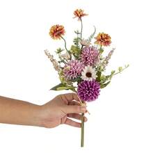 1/80pcs Artificial Chrysanthemum Flower Bouquet, Silk Flower Arrangement, Suitable For Spring Wedding Vase, Home Decor In Living Room, Bedroom, Mother's Day, Valentine's Day, Birthday Party, Outdoor Garden - Purple - View 4