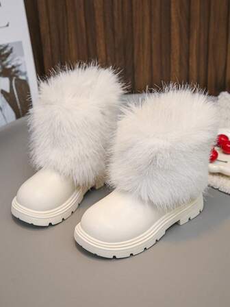 1 Paio di Stivali Carini alla Moda per Bambine, Stivali Caldi da Esterno per Studenti, Stivali Casual per Bambini Piccoli, Stivali Singoli per Tutte le Stagioni