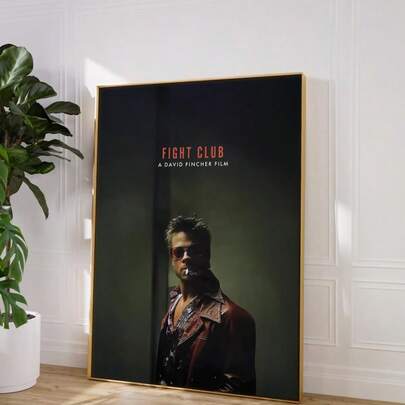1 Pc Fight Club Film Poster, Vintage Canvas Print Poster For Film Enthusiasts, Nostalgic Poster, Wall Art Decoration, Frameless Home Decor