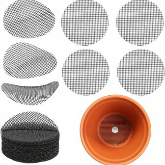 50片/100片圆形植物支撑网 - 土壤保持和排水保护，适用于花园和草坪护理