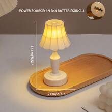 1 szt. Mini lampka biurkowa LED, dekoracja stołu do wnętrz, lampka nocna, mini lampa retro, lampa zmięta/lampa Lanling/mała lampa uliczna/lampa lotosowa/lampa kwiatowa, odpowiednia do dekoracji sypialni, stołu, domu, na imprezę, prezent urodzinowy i świąteczny - ciepłe białe światło - Zobacz 5