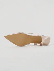 Encantadores tacones de aguja con decoración de perlas y lazo elegante y sexy para mujer, diseño de correa trasera, tacones altos blancos, adecuados para uso diario, boda, baile de graduación, vacaciones, discoteca, fiesta de noche