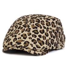 1顶女士豹纹贝雷帽，时尚报童帽，休闲户外前檐帽，适合秋冬季街头、商务、派对等场合 - 彩色 - 查看 8