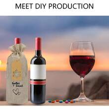 12 Fundas para Botellas de Vino de Yute con Cordón con Cuerdas y Etiquetas, Bolsas de Regalo para Botellas de Vino con Cordón, Bolsas de Vino de Arpillera - 1 - Ver 2