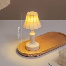 1 szt. Mini lampka biurkowa LED, dekoracja stołu do wnętrz, lampka nocna, mini lampa retro, lampa zmięta/lampa Lanling/mała lampa uliczna/lampa lotosowa/lampa kwiatowa, odpowiednia do dekoracji sypialni, stołu, domu, na imprezę, prezent urodzinowy i świąteczny - ciepłe białe światło - Zobacz 13