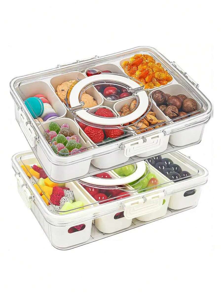 1 hộp đựng đồ ăn nhẹ 4 ô/8 ô/9 ô có nắp, tiện lợi khi đi du lịch, khay đựng thức ăn sẵn, hộp bảo quản thực phẩm trong tủ lạnh, thích hợp cho mọi mùa để bảo quản trái cây, đồ ăn nhẹ, gia vị, v.v., hộp đựng chia ngăn, hộp đựng salad thái nhỏ, giữ thực phẩm tươi ngon hơn, chuẩn bị bữa ăn, đồ dùng nhà bếp, đồ trang trí nhà cửa, phụ kiện và đồ dùng nhà bếp.