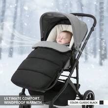 婴儿推车保暖脚套，通用婴儿推车睡袋，户外防风防水脚套，可拆卸多功能座垫 - 彩色 - 查看 4