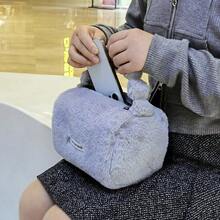 可爱毛绒化妆包 旅行护肤品收纳袋 旅行化妆品便携收纳袋 - 彩色 - 查看 5