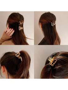 1 pezzo Fermagli per capelli delicati in acetato con stampa leopardata e a scacchi per acconciature semi-raccolte da donna, accessori per capelli, autunno, viaggio, strumenti per capelli, accessori per donna, capelli, accessori per capelli, accessori, accessori per capelli da donna, viaggio, accessori per capelli, accessori donna, accessorio per capelli, accessori per capelli da donna, strumenti per capelli, roba per capelli, bellezza, accessori
