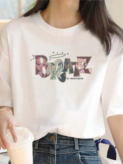 Bratzs t-shirts women comic anime Japanese t shirt girl y2k manga Japanese clothes vacation outfits women