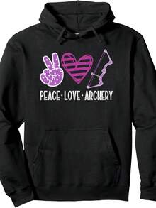 PEACE LOVE ARCHERY Bow & Arrow Shooting Teen Girls Wo Pullover Hoodie - 款式2 - 查看 1