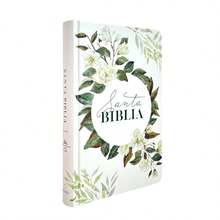 Biblia Reina Valera 1960 Letra Grande Tapa Dura Flores Blanca Canto Verde - Libro único - Ver 1