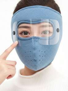 1pc Full Face Mask, Warm Winter Outdoor Windproof Dust-Proof Ear Protection Thick Face Cover For Men And Women - Multicolor - View 4
