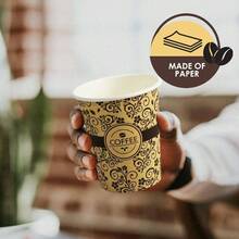 8oz Hot Coffee Paper Cups, Pack Of 50Disposable, Take - Away Hot Drinks - Single - Use Paper Glasses Espresso, Hot Chocolate, Tea - Cute To - Go Hot Beverage Drinking Cups - 白色 - 查看 2