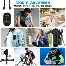 4K HD Action Camera, Mini Camera, Thumb-Wearable Camera, 128GB Full HD Card, Hands-Free Recording, Wearable High-End Portable Camcorder, Can Be Installed Anywhere, Suitable For Cycling, Skiing, Outdoor Extreme Sports, Work, Travel, Walking Dogs (Black) - Multicolor - View 5