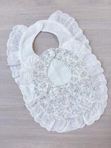 Baby Ins Korean Style Spring/Summer Bibs, Infant Korean U-Shaped Drool Bibs, Floral Edge Drool Bibs For Babies - Multicolor - View 6