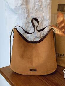 Niche Design Denim Underarm Tote Bag, 2025 New Large Capacity Shoulder Bucket Bag, Fashion