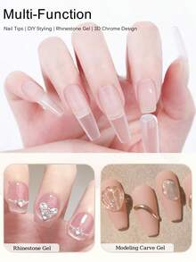 XEIJAYI 15g Solid Nail Sticker Gel Solid Sticker Nail Sticker Adhesive Glue Sticker Super Sticky UV Gel Nail Art Quick Dry Strong Adhesive Fake Nail Sticker Acrylic Glue