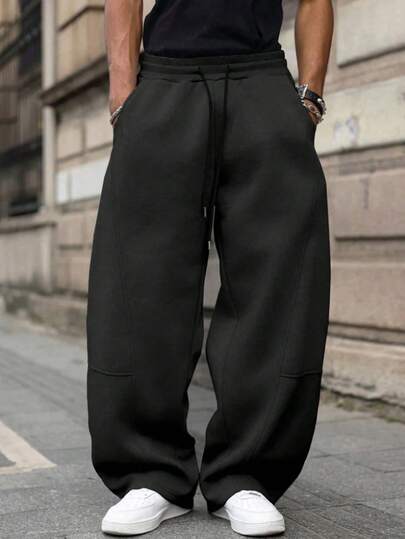 Men's Outdoor Sports Casual Versatile Solid Color Boxer Shorts, Loose And Comfortable, Elastic Waistband With Drawstring Design, Suitable For Boys And Men Who Enjoy Outdoor Activities.