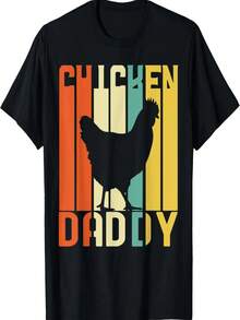 Cool Chicken Daddy Shirts For Men Chicken Dad Farmer Poultry T-Shirt - Black - View 1