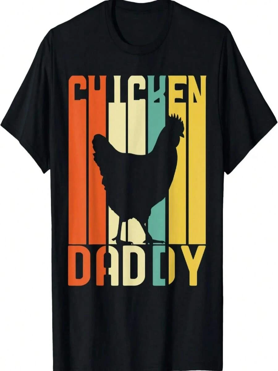 Cool Chicken Daddy Shirts For Men Chicken Dad Farmer Poultry T-Shirt - Black - View 1