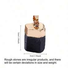 1 قطعة من قلادة العلق الأسود الطبيعي، حجر كريستال خام غير منتظم الشكل، قلادة مجوهرات DIY، قلادة عمود كريستال أوروبية وأمريكية - متعدد الألوان - مشاهدة 5