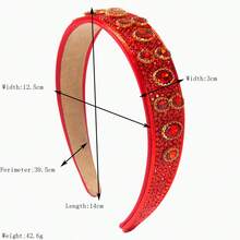 1PC, European And American Retro Full High-End Headband Women, Versatile And Shiny, Suitable Banquets And Evenings, Fashionable Party Accessories, Daily Casual Use, Family And Friends - 綠色 - 查看 2