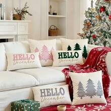 1 Stück Weihnachts-Kissenbezüge, Weihnachts-Stickerei Kissenbezüge, Samt Kissen, Westliche Heimdekoration, Weihnachts-Zimmer Dekoration