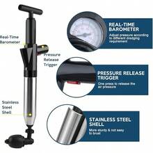 Desatascador de Inodoros Kit 8 In 1,Destapador de Inodoros de Alta Presión, Desatascador Inflable para Inodoro para Desatascar el Desagüe del Inodoro,Lavabo,Bañera,Cocina,Tuberías Obstruidas (Negro) - Negro - Ver 4