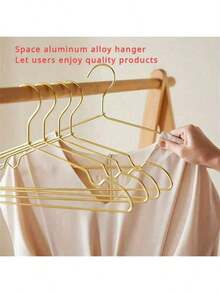10pcs 17" Heavy Duty Gold Metal Hangers - Stainless Steel, Wide Spaced, Suitable For Coats, Suits, Essentials For Organizing | Modern Hanger Design | Durable Clothing Support, Garment Hangers - Gold - View 4