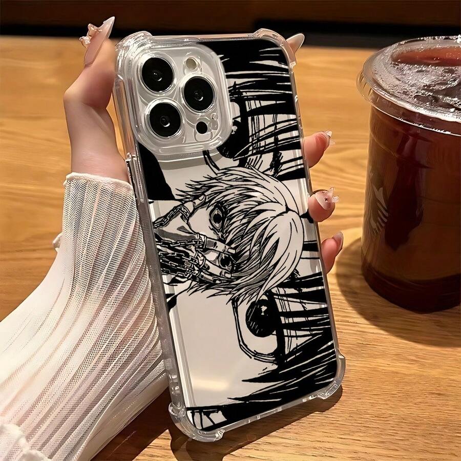 Estuche Transparente Antigolpes Anime para 16, 15, 14, 13, 12, 11 Pro, X, XR, XS, 8, Plus - Cubierta Suave y Resistente17 17promax - transparente - Ver 1