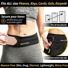 Running Belt Fitness Belt Flip Waist Belt With Key Clip Fits All Phone Sizes. Unisex. For Gym Workouts Exercise Cycling Walking Jogging Marathons Yoga Sport Travel And Outdoor Activities