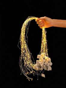 16颗LED灯串，78.74英寸，防水LED灯串，电池供电，星光闪烁，迷你LED灯串，防水银线，适用于室内梅森罐DIY装饰、婚礼圣诞装饰、花园庭院装饰、家庭房场景装饰