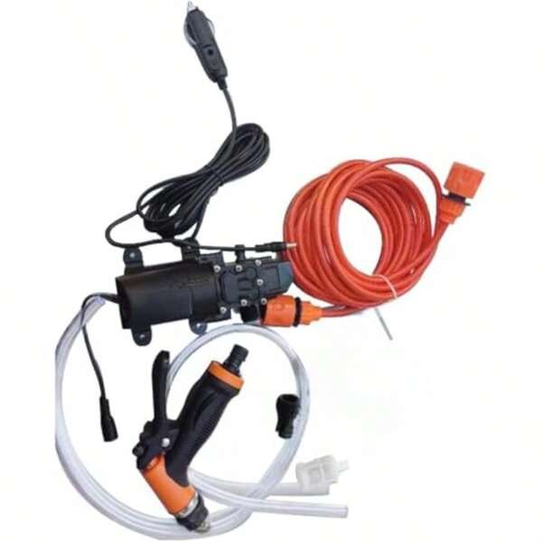 High Pressure Washer Gun Portable Car Wash Kit 12V 100W 100PSI Water Pump With Inlet And Outlet Hoses For Car Washing Gardening Cleaning Pet Bathing