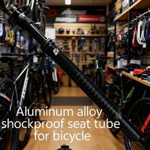 铝合金自行车座杆 - 轻巧，高度和角度可调，带减震器，适用于山地车和公路车 - 黑色 - 查看 3