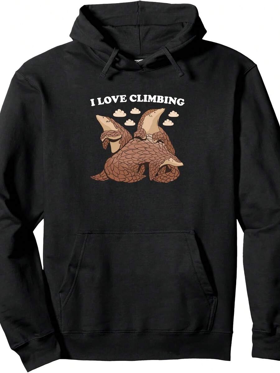 I Love Climbing Pangolin Pullover Hoodie - 款式10 - 查看 1