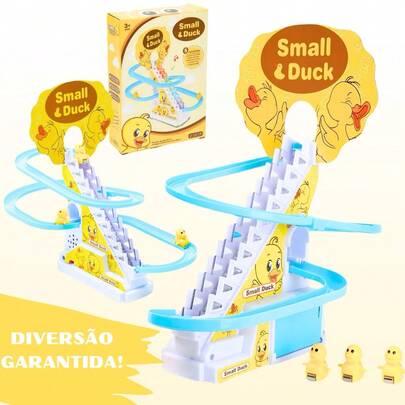 Brinquedo Pista Patinho Pinguim Escorregador Musical Escada Luz