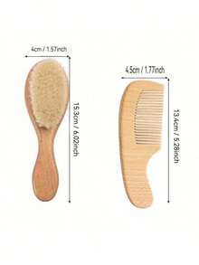 3件套婴儿护理刷梳套装 - 婴儿头皮护理刷、按摩发刷、木梳，适合幼儿、新生儿和婴儿 | 婴儿用品登记礼物 - 彩色 - 查看 7