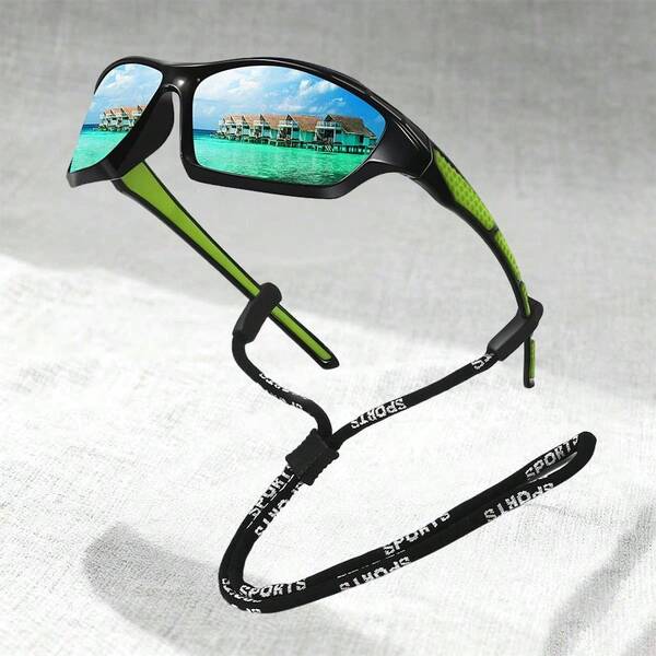 Z łańcuchem Modne Vintage Kolarstwo Wędkarstwo Unisex Sport Paski Projekt Mężczyźni Kobiety Klasyczne Retro Alpinizm Sporty na świeżym powietrzu Okulary przeciwsłoneczne Męskie Damskie Luksusowa marka Projektant Tropikalna plaża Wakacje Lato Pastele Okulary