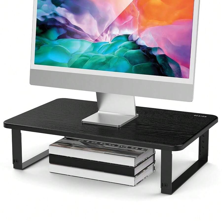 MS01 Monitor Stand Riser, Height Adjustable Laptop Stand, Computer Monitor Stand For Monitor, Computer,Laptop,Printer (Black){Inchcolor_nameinch:InchBlackinch} - Black - View 1