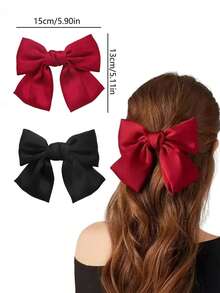 1 pieza Clip de pelo con cristal y lazo estilo francés vintage, diseño elegante, apto para uso diario, pinzas de pelo, ganchos de pelo, pasadores de pelo - Multicolor - Ver 7