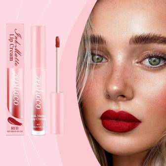 Brillo de labios mate - Brillo de labios mate, a prueba de manchas, resistente al agua, de textura sedosa y suave, realza el cutis