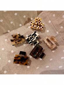 1 pezzo Fermagli per capelli delicati in acetato con stampa leopardata e a scacchi per acconciature semi-raccolte da donna, accessori per capelli, autunno, viaggio, strumenti per capelli, accessori per donna, capelli, accessori per capelli, accessori, accessori per capelli da donna, viaggio, accessori per capelli, accessori donna, accessorio per capelli, accessori per capelli da donna, strumenti per capelli, roba per capelli, bellezza, accessori