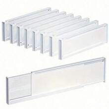 Organizador ajustable de plástico para cajones de cocina, apto para cosméticos, ropa, dormitorio, baño, refrigerador y almacenamiento de oficina, altura de 3,35 pulgadas, con tiras adhesivas reutilizables - Multicolor - Ver 8