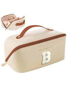 Premium PU Travel Cosmetic Bag,With Letter Cosmetic Storage Bag, Large Capacity Layered Cosmetic Bag, Zipper Bag, Portable Travel Organizer Multifunctional Waterproof Bag,Cosmetics Organization And Storage,Travel Accessories, Travel Essentials, Cruise Essentials, Jewelry Storage, Lip Oil Storage, Nail Polish Storage, Valentine's Day Gift, Bridesmaid Gift, Birthday Gift, Friend And Teacher Gift, Holiday Gift, Mother Gift,Gift For Women,Gifts For Women,Christmas Gifts,Gift Ideas For Women