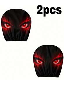 Funda para reposacabezas de coche con estampado de ojo de demonio de media llama, adecuada para viajes largos o vacaciones, accesorio de decoración interior de coche para mujeres, perfecto para Halloween o Navidad, accesorio de coche divertido, gran regalo - Multicolor - Ver 14