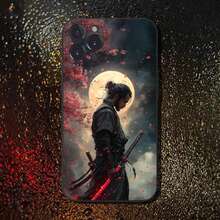 Custodia per telefono in silicone morbido nero compatibile con 16, 15, 14, 13, 12, 11 Plus, Pro Max, XS, X, XR, SE, Mini, 8, 7, con motivo Bushido samurai giapponese. Compatibile anche con 17 Pro Max, 17 Pro e 17. - Z2 - Visualizzare 4
