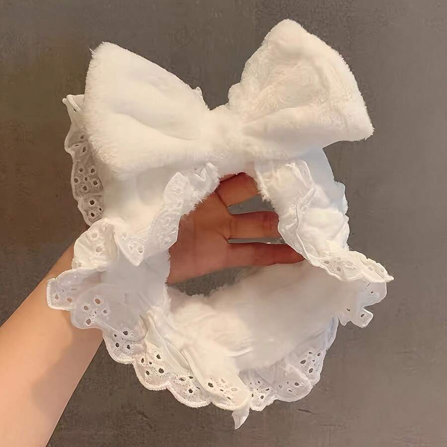 Women's Bowknot Headband - Bowknot Hair Wash And Face - Cute Wide-Brimmed Hair Accessory - trắng - Xem 1